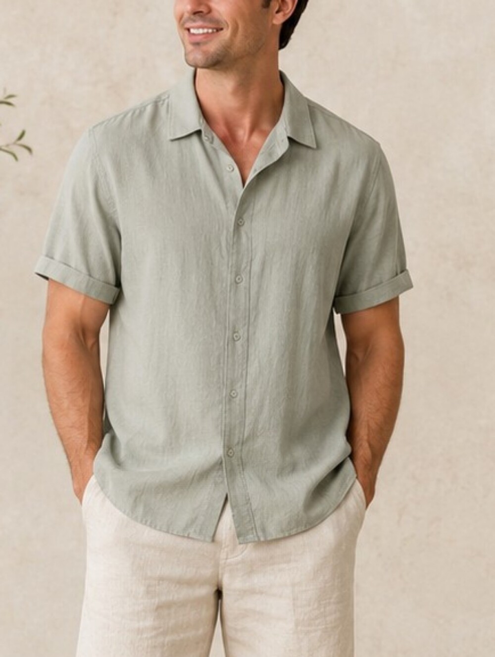 COOFANDY Men’s Short Sleeve Button Down Shirt – Sage Green